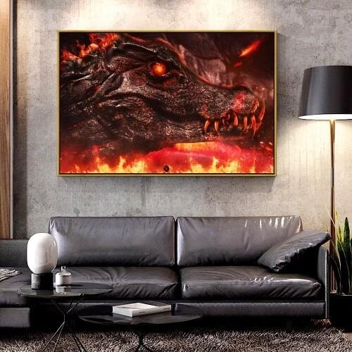 Artcozy Oil Canvas Painting -hell-lava-fire For Home Decoration Wall Art
