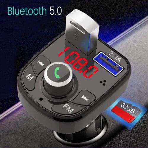 2020 Bluetooth 5.0 FM Transmitter Car MP3 Audio Player HandsFree with Dual USB Charger Support TF card USB Flash Music Player