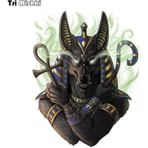 Tri Mishki WCS803 13X15.8CM ancient egyptian religion art anubis car sticker PVC coloful Decals Motorcycle Accessories sticker