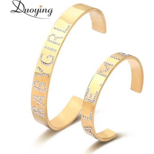 Duoying Name Bangle,Bar Bracelet,Custom Name Personalized Bracelets,Letter Name Bangle for Women Best Friend Gifts Christmas