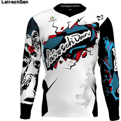 LairschDan Men Full Sleeves Motorcycle Jersey Camiseta Motocross Quick Dry Motocross Cycling Mountain Bicycle Downhill Clothing