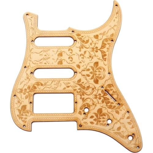 Maple Pickguard Precision SSH Guitar Wooden Floral Plate Protection Fender with Flower Pattern Accessory For ST Electric Guitar
