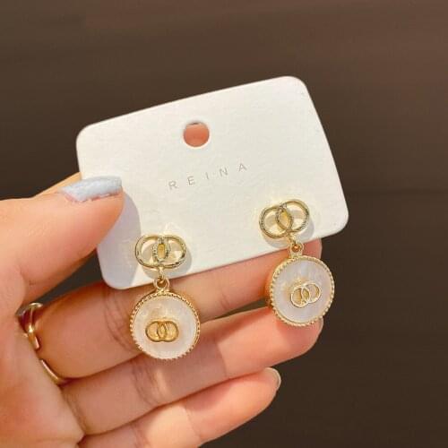 Circle Pearl Dangle Earrings Korean Exaggerated Earrings for Women 2020 Fashion Modernos Earings Jewelry Kolczyki