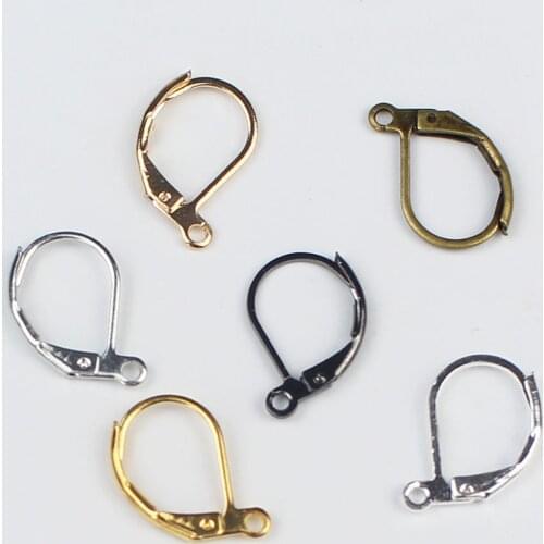20pcs/lot 15*10mm French Lever Earring Hooks Ear Wire Hook Earrings Findings for DIY Jewelry Making Supplies Accessories