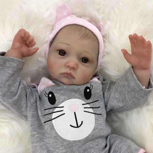 Cute Reborn Baby Doll Girl Bebe 20" Cat Newborn Menina Boneca Renascida Lifelike Real Soft Touch Cuddly Gifts Preemie Toddler