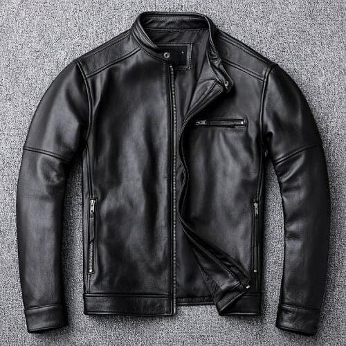 Free shipping.classic casual style,Plus size cowhide Jackets,men slim 100% genuine Leather jacket.super sales leather coat,sales