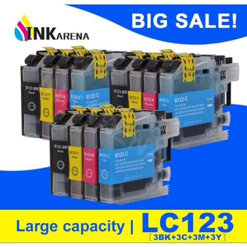 LC123 Ink Cartridge For Brother MFC J4410DW J4510DW J4610DW J4710DW J470DW J6920DW Printer Cartridges Full Ink With Chip LC123