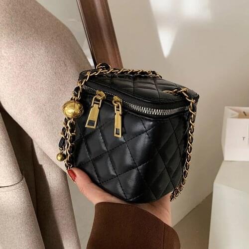 Fashion Diamond Lattice Ladies Carry Box Bag Vintage High-quality Pu Leather Shoulder Bags Womens Brand Designer Handbag