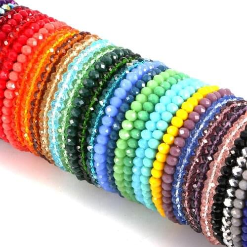 Fashion Colorful 4X6mm Glass Crystal Beaded Bracelets Femmel Handmade Bracelet For women & Girls Length 18cm