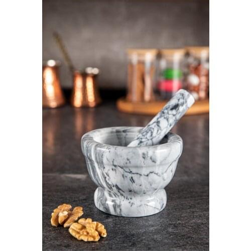 Natural Marble Grinder Muller Gray-white Ø 10 Cm