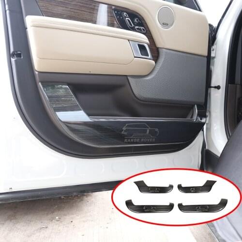 Car Interior Door Anti-Dirty Pad For Land Rover R R Executive Edition 18-20 L Black brushed Door Anti Kick Cover Car Accessories