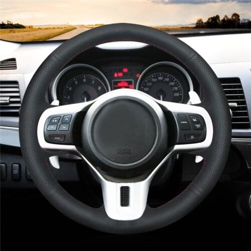 DIY Anti-Slip Wear-Resistant Steering Wheel Cover For Mitsubishi Lancer 10th EVO Evolution Car Interior Decoration