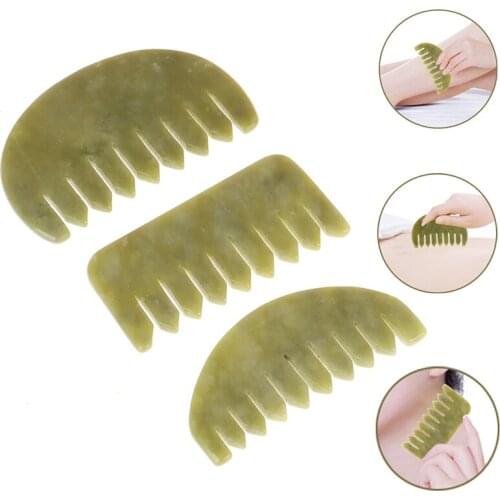 New GuaSha Board Comb Natural Jade Face Body Care Scraping SPA Massage Stone Relaxation Comb Health Care