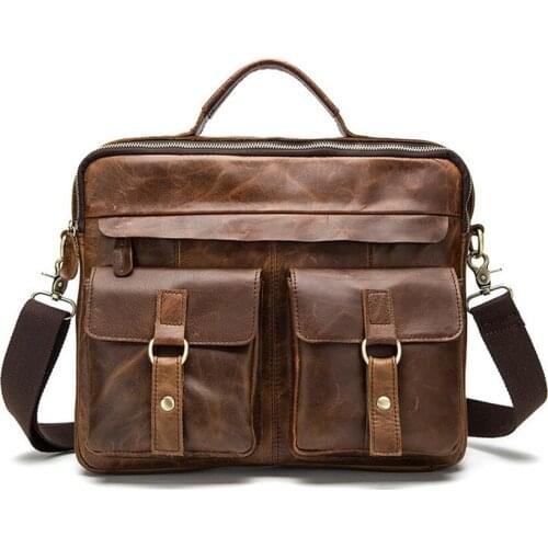 New Genuine Leather mens bags Crossbody Bags Casual Totes Men Briefcases Laptop messenger bag mens shoulder bag handbags