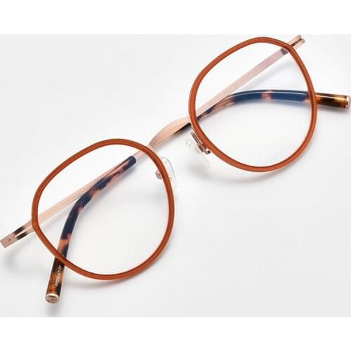 Korean Brand handmade Eyglasses Retro Round Glasses Optical Titanium for Men Women Ultralight Prescription Myopia reading frame