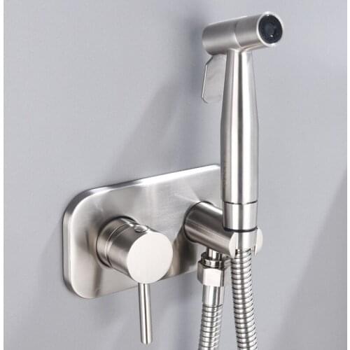 Concealed pressurized toilet spray gun suit hot and cold washer nozzle black toilet partner flush shower