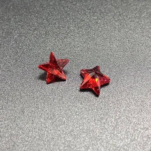 Size 3x3mm~10x10mm 5A Quality Star Shape Orange Red Cubic Zirconia Stone Star Cut CZ Gems For DIY Jewelry Free Shipping