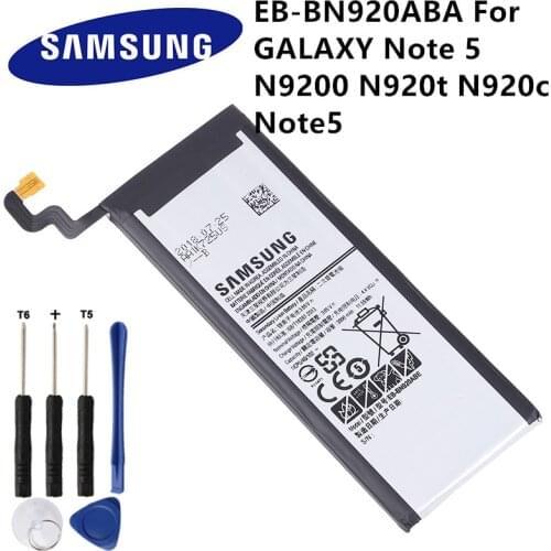 SAMSUNG Orginal EB-BN920ABE 3000mAh Battery for Samsung Galaxy Note 5 SM-N920 N920F N920T N920A N920I N920G N9200 N920G/DS N9208