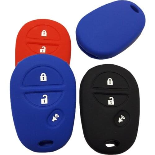 Silicone Shell Remote Key Case Cover For TOYOTA Sienna Tacoma Tundra Sequoia Highlander 3 Button Key Holder