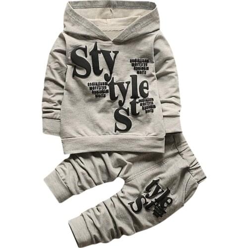TELOTUNY kids clothes Toddler Baby Boy Autumn Letter Print Hoodie Tops tracksuit Pattern Pants 2PC Set Clothes Costume Baby Suit