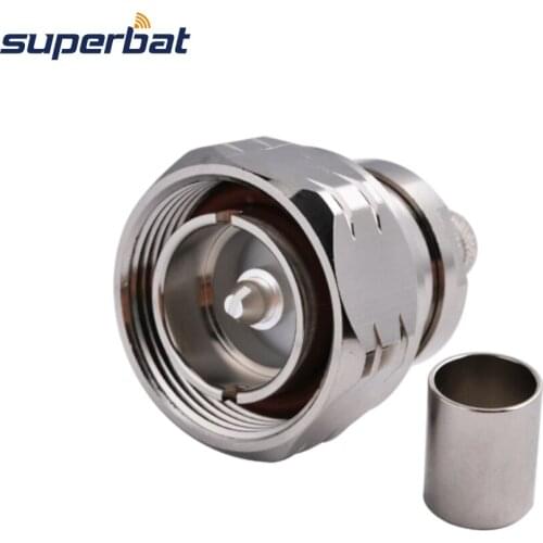 Superbat 7/16 Din Wireless Satellite Base Stations Connector Plug with O-ring Crimp for LMR400 RG8 Coaxial Cable 10PCS