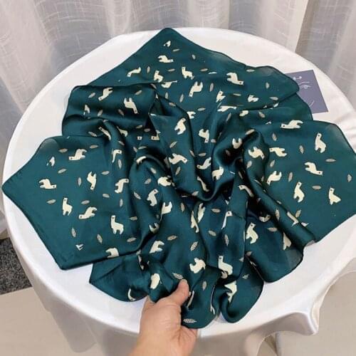2021 Spring Square Scarf for Women Silk Feeling Hair Band Foulard Female Office Neckerchief new Bandana Square Scarves Luxury