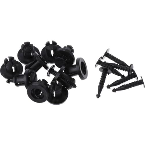 QILEJVS 10 Pcs Car Bumper Fastener Trim Clip Rivets For Renault Clio Laguna Megane Espace
