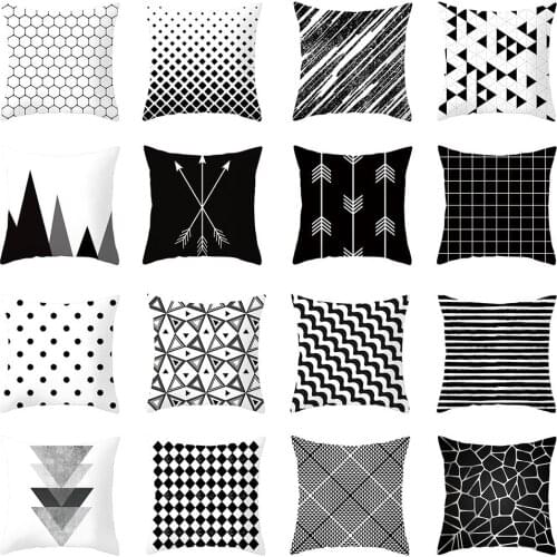 Geometric Dot Line Striped Print Pillow Case Cushion Cover Sofa Bed Car Decor