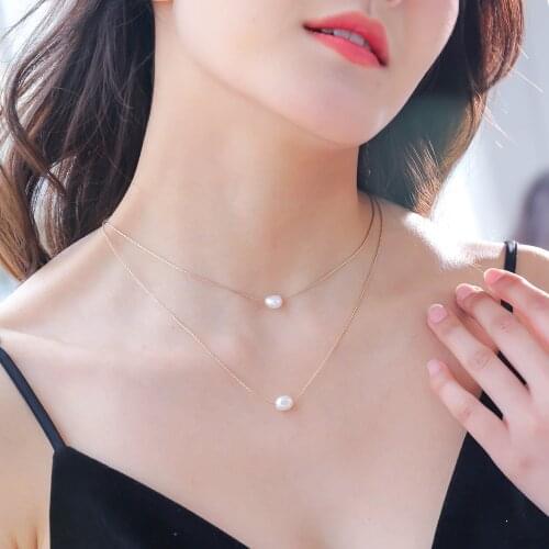 Natural Freshwater Pearl Necklace for Women Jewelry Double Layer Baroque Irregular White Pearls Wedding Necklaces 2021 New Trend