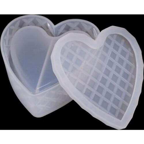 1kits Crystal Heart-Shaped Cut Section Silicone Molds For DIY Storage Box Mould Jewelry Gift Case Making