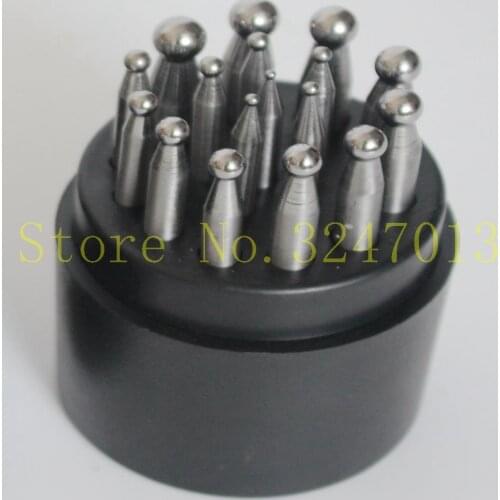 17pcs DIY Jewelers Steel Dapping Punches Dapping Block Set