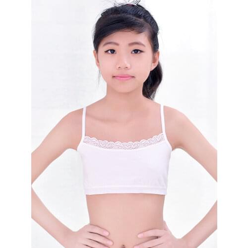 3Pcs/Lot Cotton Lace Bras for Kids Girls Sport Training Child Underwear Tops 8-14years