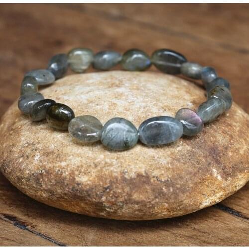 8-10mm Irregular Labradorite Stone Beaded String Bracelet Women Couple Friendship Bracelet Handmade DIYJewelry