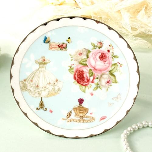 8 Inch Ceramic Plate Europe Elegant Bone China Cake Dishes & Plates Floral Porcelain Fruit Dessert Tray Dining Plates Dinnerware