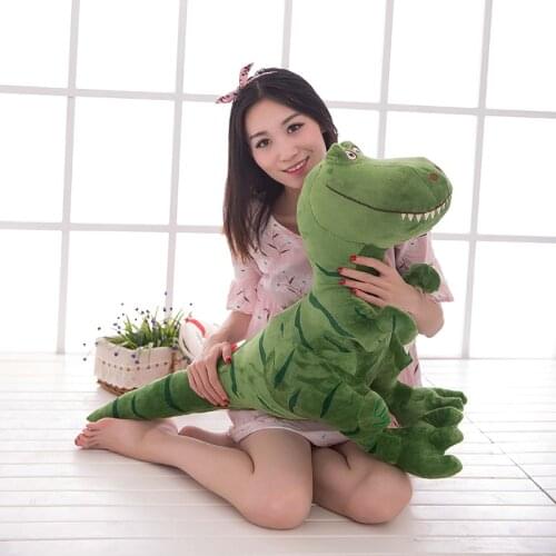 Large 80cm cartoon green dinosaur plush toy dinosaur soft throw pillow birthday gift b0709
