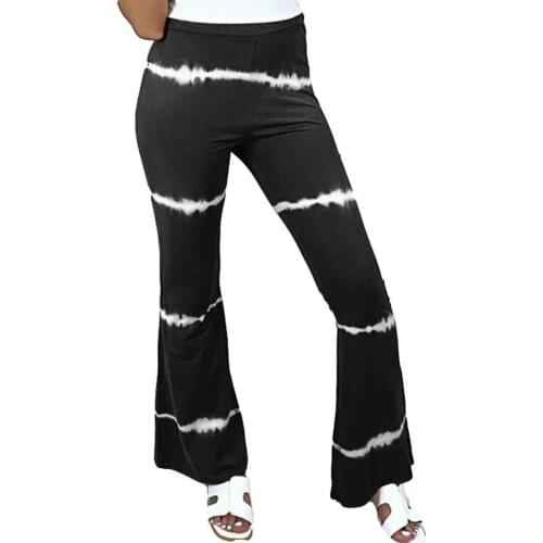 Women Trousers Striped Print Polyester Female High Waist Sports Long Pants Bodycon Leggings Casual Joggers Pants Sweatpants