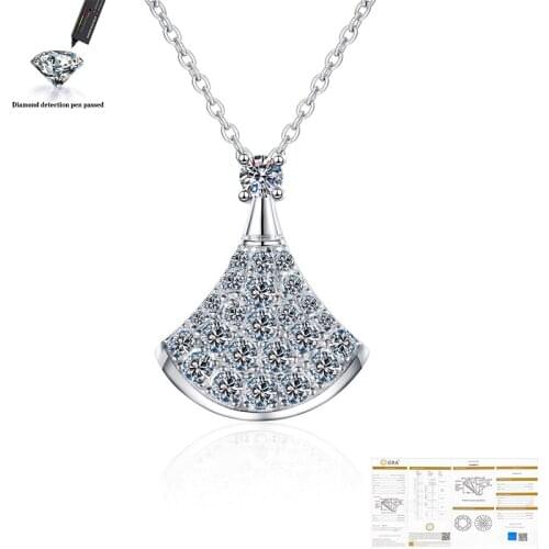 925 Sterling Silver Created Moissanite Gemstone Wedding Engagement Butterfly Pendent Necklace Fine Jewelry Wholesale
