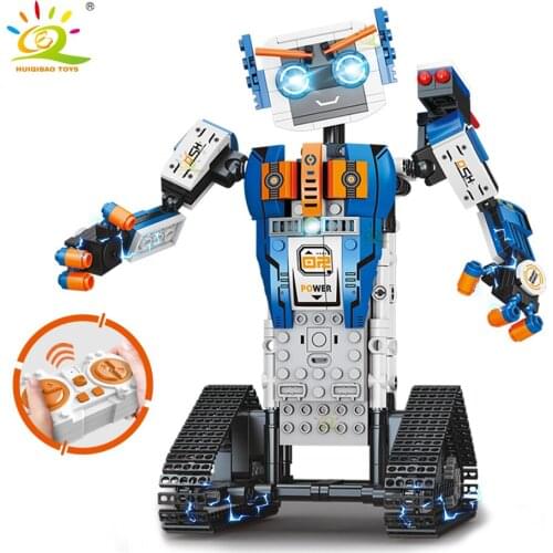 HUIQIBAO TOYS 477pcs High-tech Series RC Robot Building Block Remote Control Figures City Construction Bricks Toys for Children