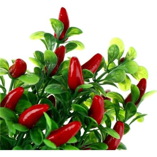 10 PCS Artificial Plastic Simulation Chili Pepper Plants Corsage Putting Fruit Vegetables For New Years Home Decoration