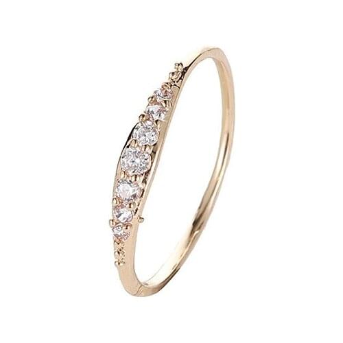 Exquisite Starry Bling Full Clear Zircon Simple Designed Elegant Silver Plated Golden Rings For Women