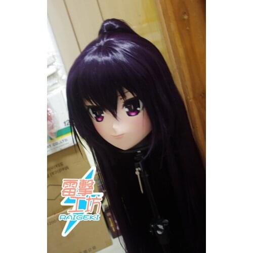 KM9162) Handmade Female Sweet Girl Resin Crossdress Outfit Cosplay Japanese Animegao Role Play Kigurumi Mask