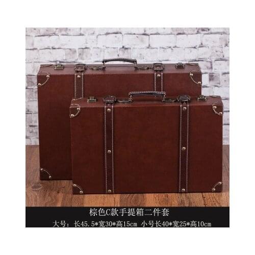 Creative Brown bar nostalgic european-style retro suitcase storage box storage box old-fashioned travel props decoration