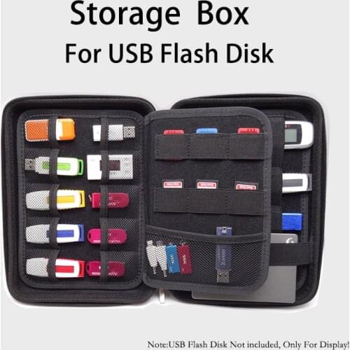 EVA leather Multi-function large-capacity U disk Travel carry Bag For HDD U Disk SD Card USB Cables Organizer