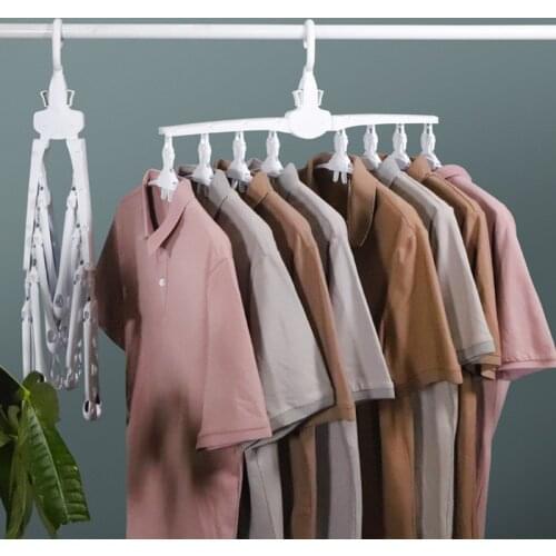 Multi-functional multi-layer home telescopic folding creative magic clothes hanger wardrobe store artifact hangers for clothes