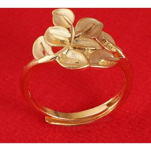 Fashion Vintage Metal Rings For Women Leaf Hollow Out Finger Ring Jewelry