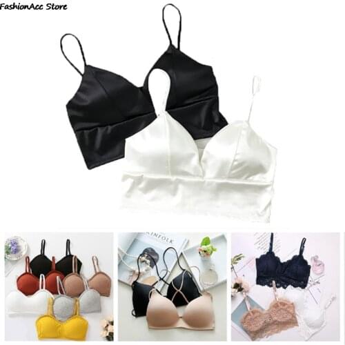 Push Up Solid Bra Elastic Gathering Bralette Summer Anti-light Korean Style Wild Bra Tube Top Sexy Seamless Wire free Bra