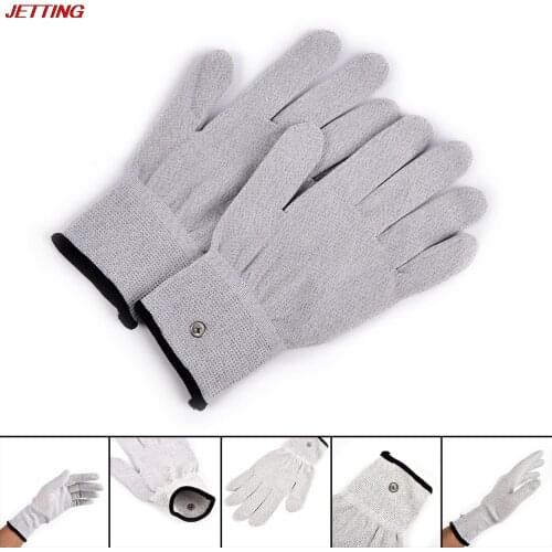 Electrode Gloves Electrical Shock Fiber Therapy Massage, Electro Shock Gloves Electricity Conductive Gloves Sex Toys