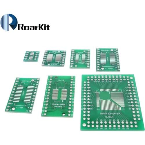 7kinds PCB Board SOP8 SOP14 SOP16 SOP20 SOP24 SOP28 QFP FQFP TQFP Turn To DIP Adapter Converter Plate TSSOP 8 14 16 20 24 28