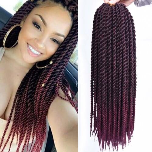 Full Star Pre Twist Crochet Braid Hair Synthetic Black Ombre Brown Senegalese Twist Crochet Twist Braids 30strands for Women