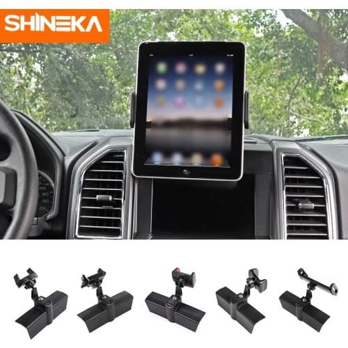 SHINEKA Car GPS Mobile Phone Ipad Holder Bracket Cellphone Stand Stickers For Ford F150 2015 Up Interior Accessories Car Styling